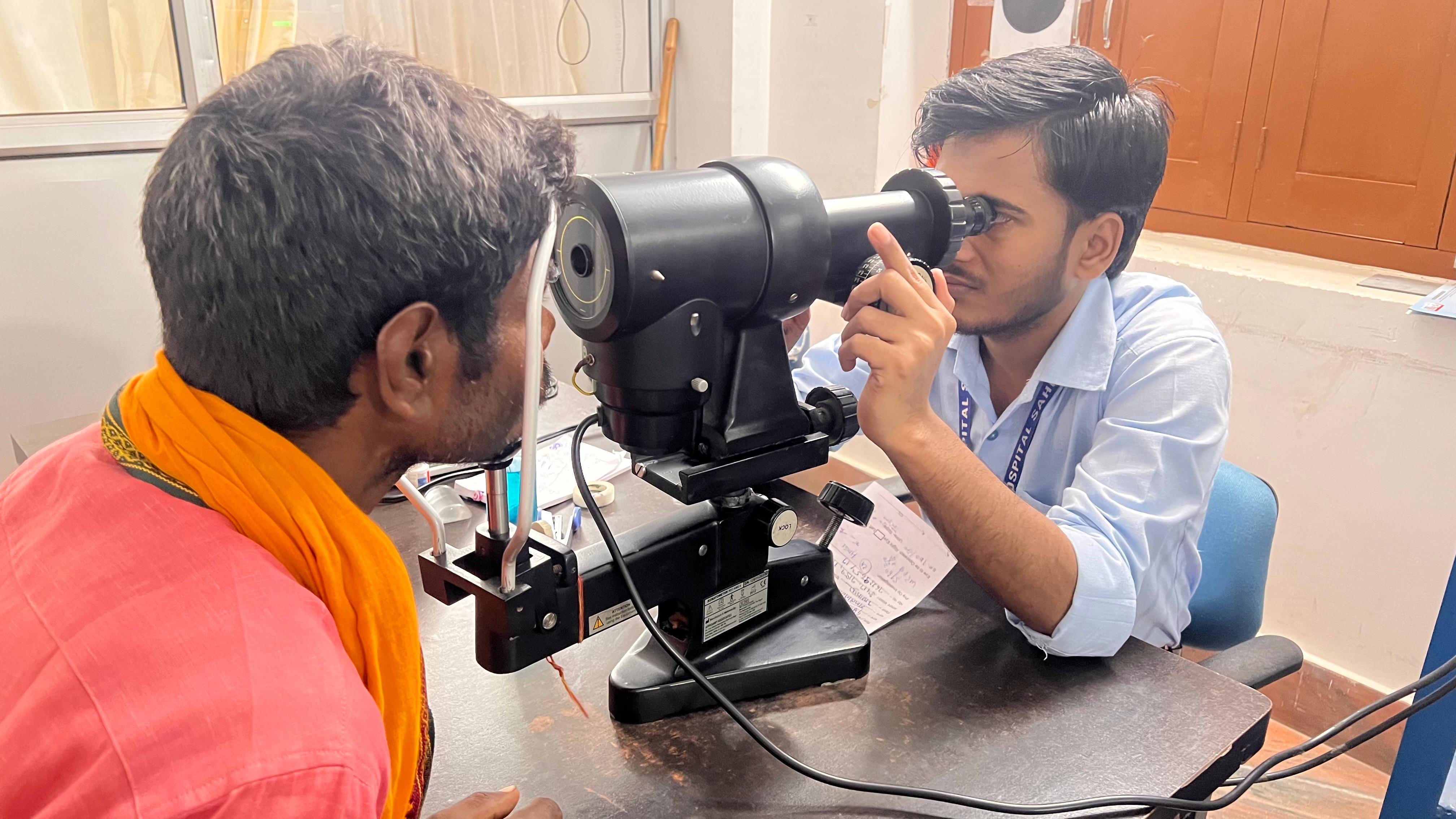 Doctor consulting a patient at Deep Hospital Sahibganj